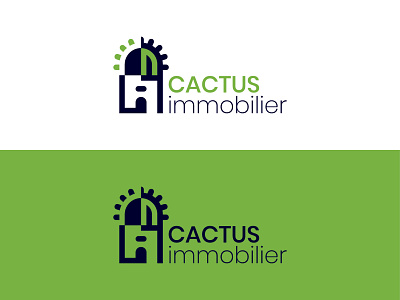 cactus immobilier brand branding building cactus design flat house immobilier logo plant