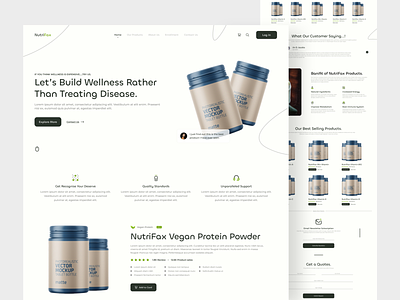 NutriFax - Nutrition Supplement Website fitness healthy helth landing page product store ui supplement ui design website workout