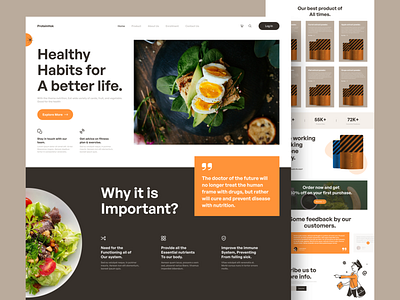 ProteinHok - Nutrition Powder Website clean diet fitness food helth home page landing page nutrition nutritionpowder protein supplement ui ux web design web ui website workout