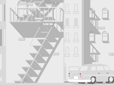 GSW Opening Video character animation city climbing fire escape gif greyscale ladder running stick figure