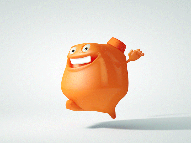 Blobby Drink Guy 3d blob bounce character happy run run cycle