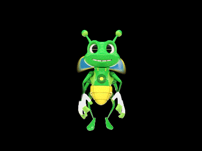 Bright Bugz 2.0 3d animation app bug character light octane toy
