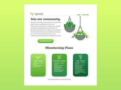 04 - Sprout Landing Page daily100challenge dailyui design horticulture plant ui ux vector web