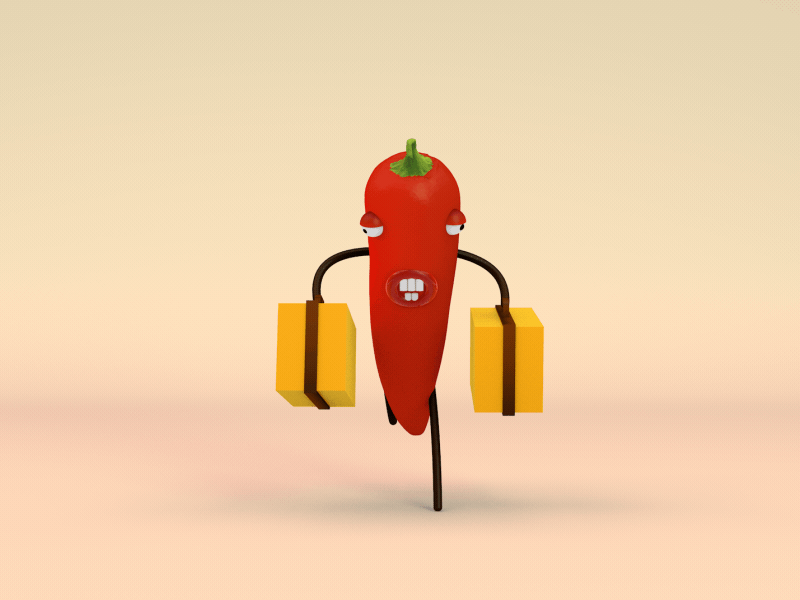 Red Hot Chili Pepper animation cinema 4d gif pepper run walkcycle