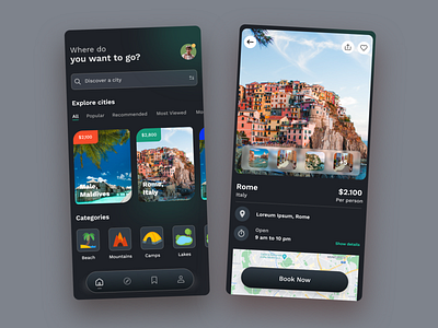 Travel app design