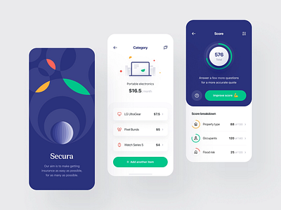 Insurance app ui