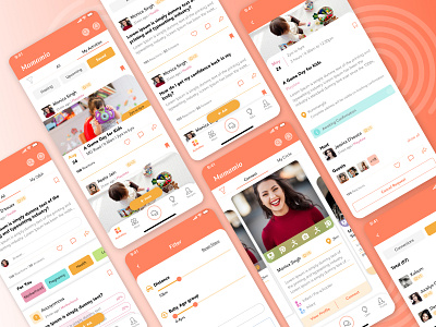 Mamamio App app mobileapp moms social media design socialmedia ui ui design user experience userinterface ux