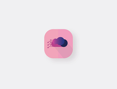 hi clowdy icon app design colorful creative logodesign pink logo