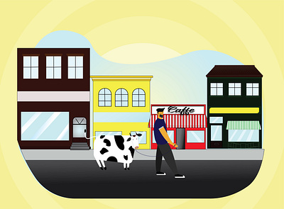 Eid-Al-Adha/ covid19/ cafe city branding city illustration covid19 cow cowboys creative editorial eid eidmubarak illustration illustrator logodesign road vector village walking yellow