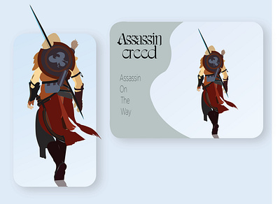 assassin Creed animation assassins creed colorful creative fighter flat font design illustration illustrator logodesign man mobile application mobile design mobile ui ninja skyblue sword vector webdesign website