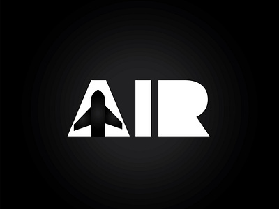 air logo design with black background