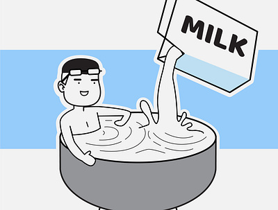 milk bath art artwork design graphicdesign illustration line art milk minimal myself typogaphy vector