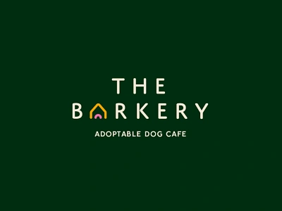 The Barkery barkery brand branding cafe design dog freelance graphic graphic design green logo newzealand pink woof yellow