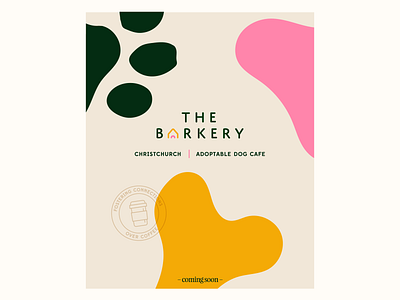 The Barkery Coming Soon barkery brand branding cafe creative design dog freelance graphic graphic design newzealand patterns woof