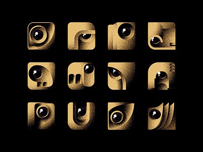 Brutalist Monsters Avatar Set avatar avatar set brutalism brutalist eyes icon set monsters noise sand