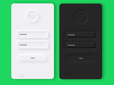 Neumorphism login (lightmode & darkmode)