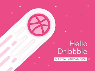 Hi Dribbble! debut dribbble first flat logo pink