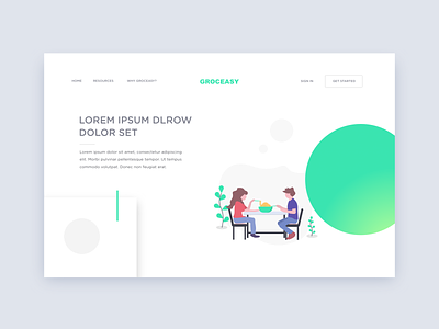 Groceasy | Grocery Management App animation app binary vision studios design dilawer dribbble flat gradients green illustration landing main page type typography ui vector web website