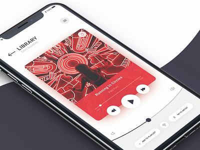 Music App 3d app application binary vision studios design dilawer dribbble iphone iphone mockup music music app ui user interface