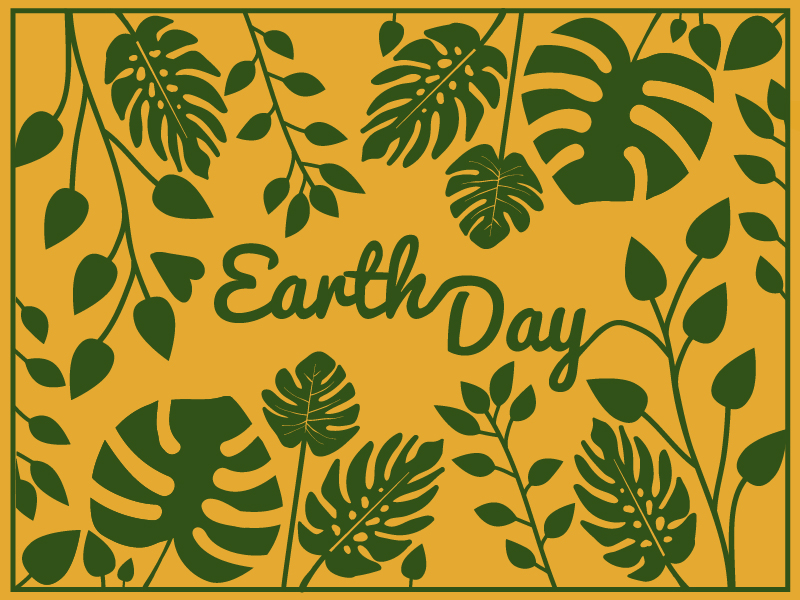 Earth Day earthday flat green illustration leaves nature silhouette