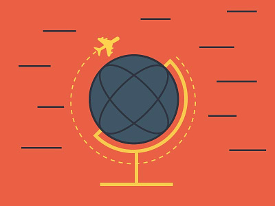Globe adventure fly globe icon outline plane travel world