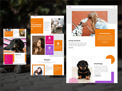 Dogs Care Homepage app art branding color design design art designer ui ux web