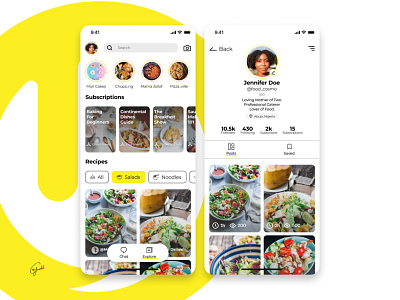 Daily UI Challenge #006 appicon apple challenge dailyui figma food food app home screen logo popular profile page recent ui ui design