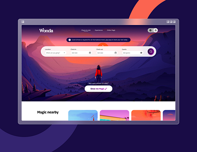 Wonda Tours website challenge dailyui design figma illustration logo popular recent ui ui design