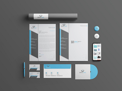 design modern logo, business card, letterhead, stationery, brand