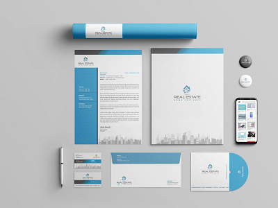 modern logo  business card  letterhead  stationery