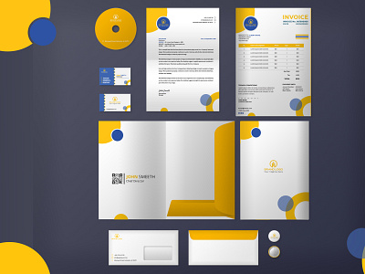 modern logo, business card, letterhead, stationery