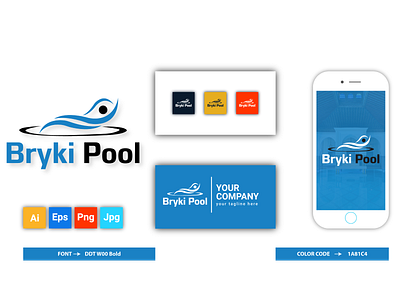 swimming pool logo design