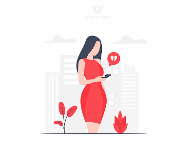 Break Up alone breakup characters design flat illustration love woman