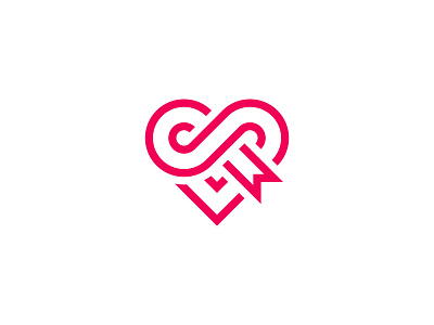 Sweetheart heart lines logo mark monochromatic monochrome monogram ribbon sweet symbol vector