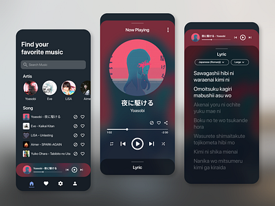 Music Player Mobile Design design figma mobile app mobile design simple design ui uidesign uiux