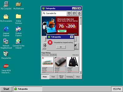 Tokopedia Windows 98 Style