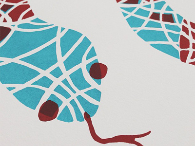 Snake color illustration music print printmaking screen printing serigraphy vector