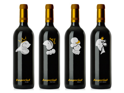 Imperial Wine WIP illustration mock up product vector