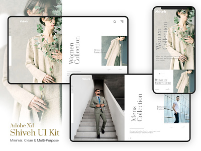 Clean UI Kit - Shiveh clean collection design fashion graphic interface minimal mobile multipurpose responsive ui ui design uiux ux website