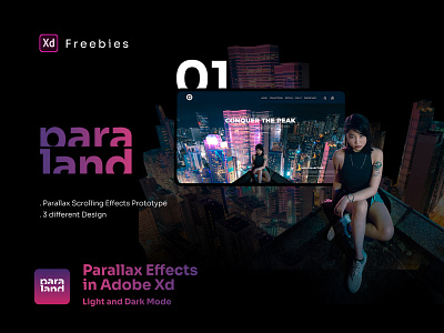 Paraland | Parallax Scrolling Effects in Adobe XD - Freebies business freebies interface parallax parallax effect prototype slider ui design ui kit website xd design xd ui kit