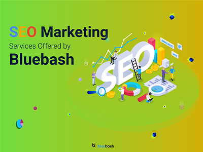 SEO Marketing Services Offered by Bluebash branding design illustration ui ux