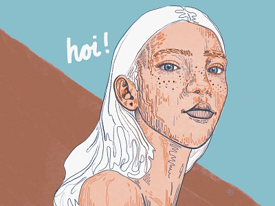 for dribbble 2020 2d art character digital painting face girl hoi illustration palette portrait procreate