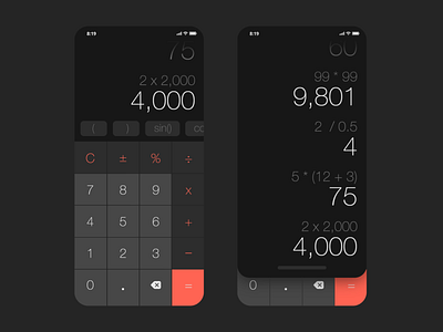 Daily UI: Calculator android app calculator challenge dailyui design ios math mobile numbers product ui userexperience web