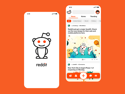 Reddit: iOS Mobile App Redesign alien android app challenge daily dailyui design ios media mobile platform product reddit redesign social ui userexperience ux web