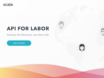 Scale: API For Human Labor api home page landing page signup