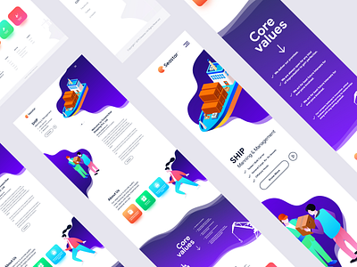 Seastar Web Landing Page adobe xd branding illustration ux vector web landing page webdesign