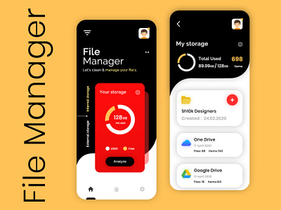 File Manager App UI adobe photoshop app branding design file illustration manager ui ux vector web design