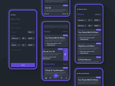 Arrears Note App Concept adobe xd app arrears concept note