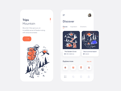 Trip Planner App adobe xd app concept design trip trip planner ui ux vector