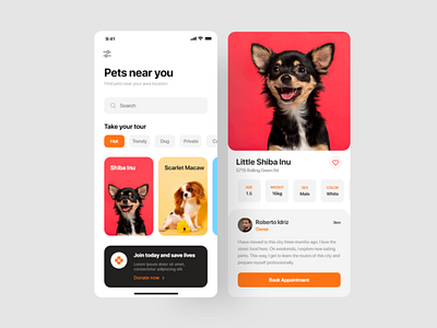 Pet App concept design illustration pet app ui ux